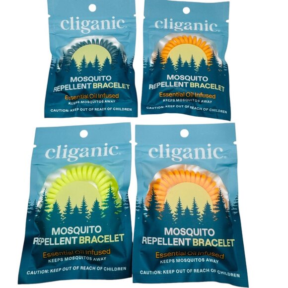 Mosquito Repellent Bracelet Essential Oil Infused Keeps Mosquitos Away 4 pack - Picture 1 of 2